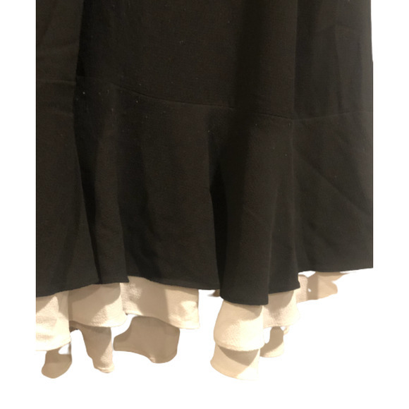 EUC VINCE CAMUTO Size Large Black Sleeveless Halter White Ruffle Trim Top - Picture 8 of 16